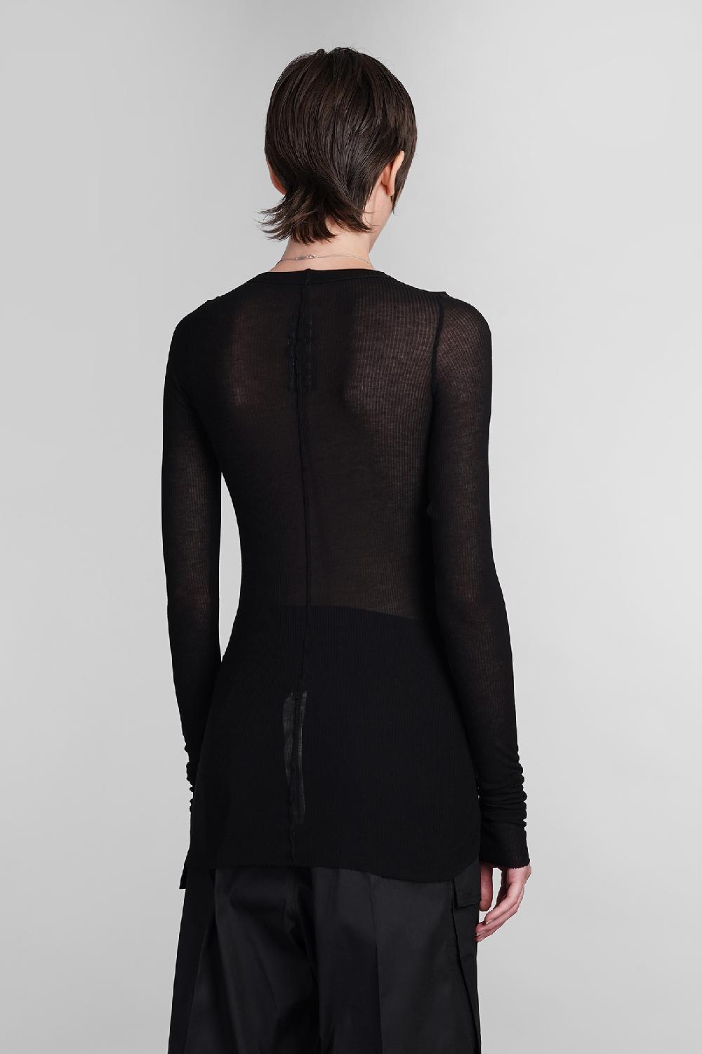 Deliberti Rick Owens Topwear Rib Ls T In Viscosa Nera Cod. 402130 - Deliberti The Luxury Shopping
