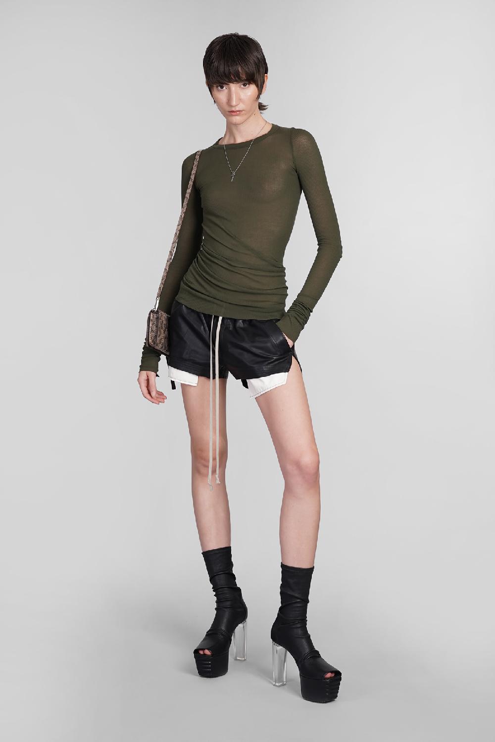 Deliberti Rick Owens Topwear Rib Ls T In Viscosa Verde Cod. 402131 - Deliberti The Luxury Shopping