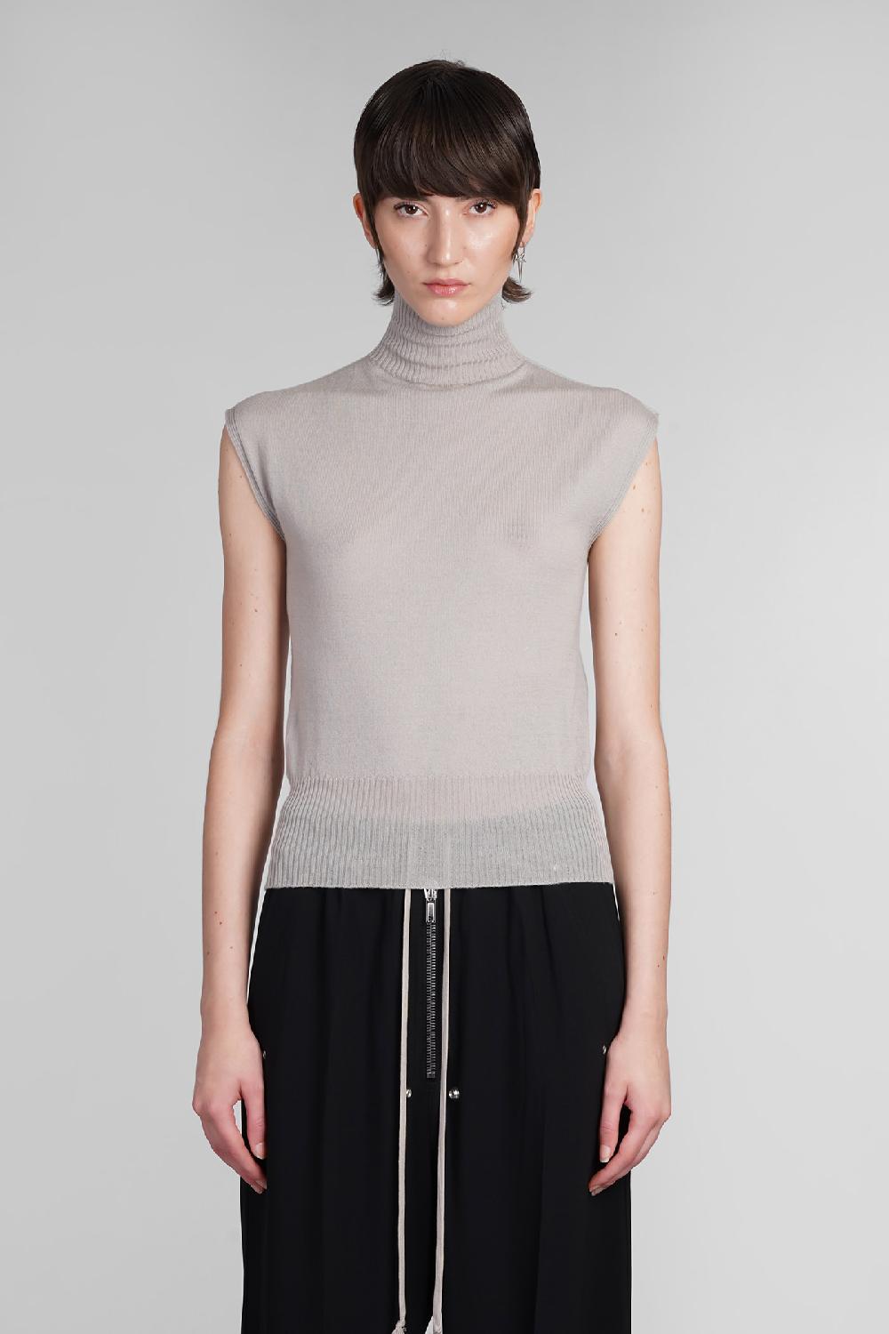 Deliberti Rick Owens Topwear sl turtle in lana grigia cod. 402146 - Deliberti The Luxury Shopping