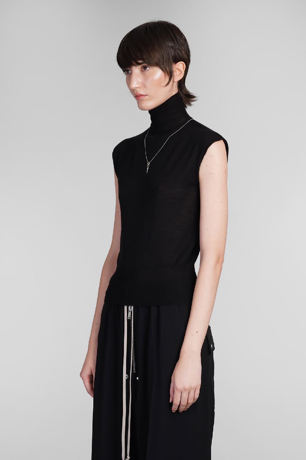 Deliberti Rick Owens Topwear Sl Turtle In Lana Nera Cod. 402145 - Deliberti The Luxury Shopping