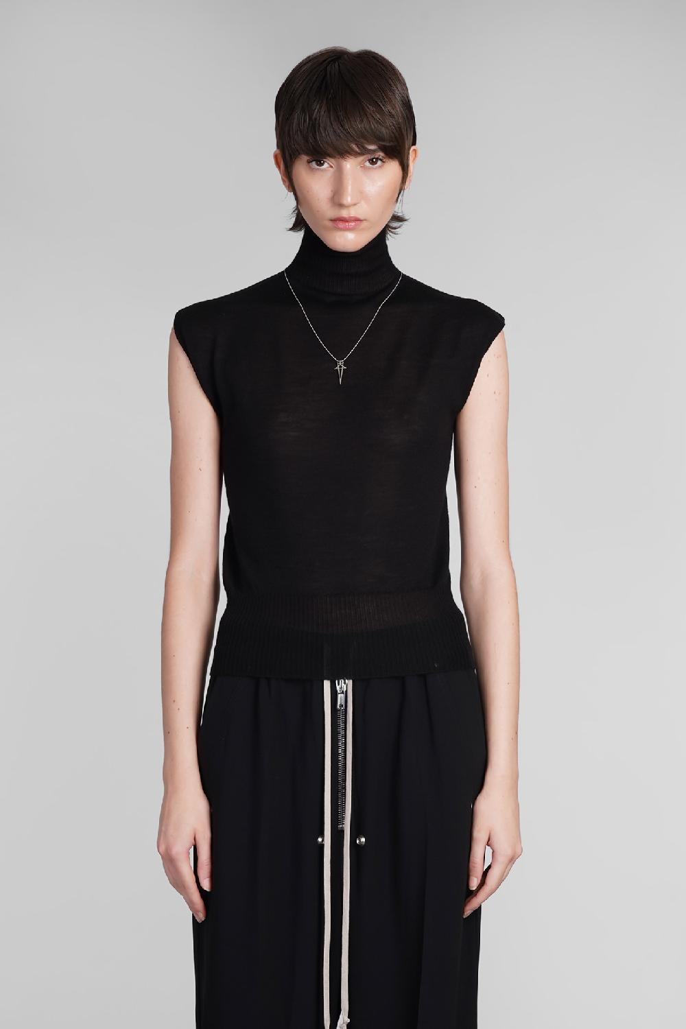 Deliberti Rick Owens Topwear sl turtle in lana nera cod. 402145 - Deliberti The Luxury Shopping