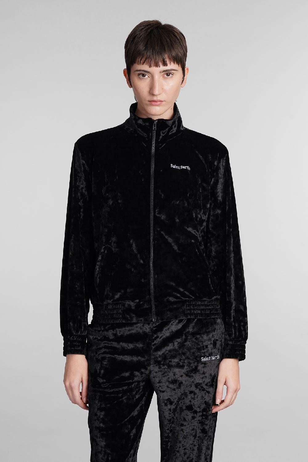 Deliberti Saint Barth Mc2 Felpa miriam in poliestere nero cod. 408945 - Deliberti The Luxury Shopping