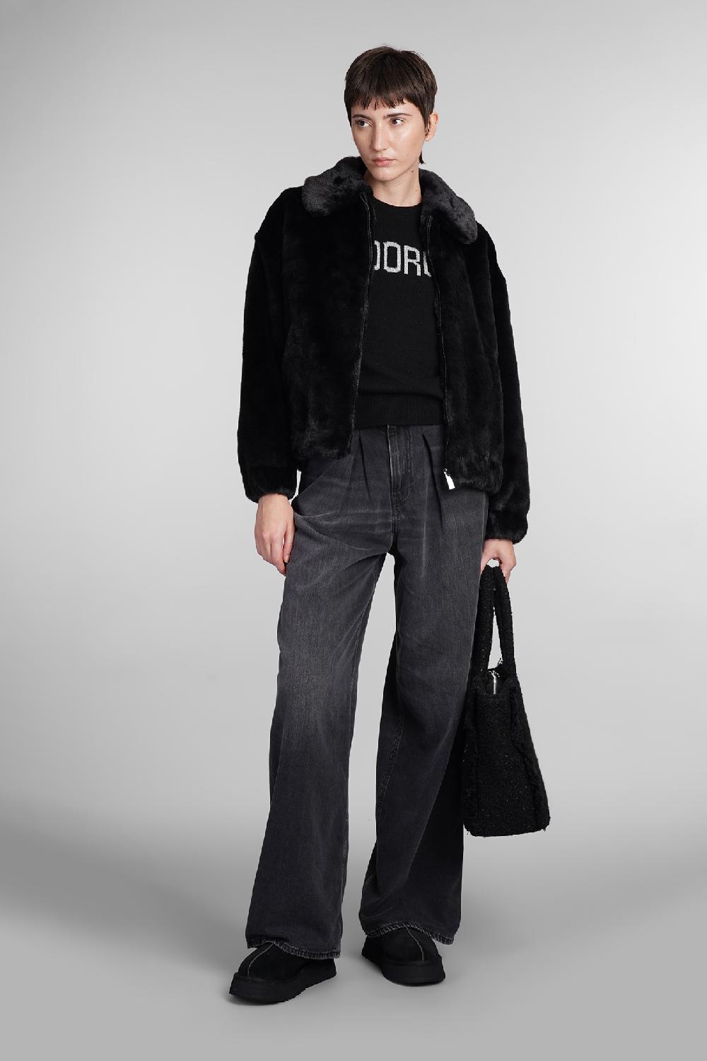 Deliberti Saint Barth Mc2 Pelliccia Aveline In Acrilico Nero Cod. 408931 - Deliberti The Luxury Shopping