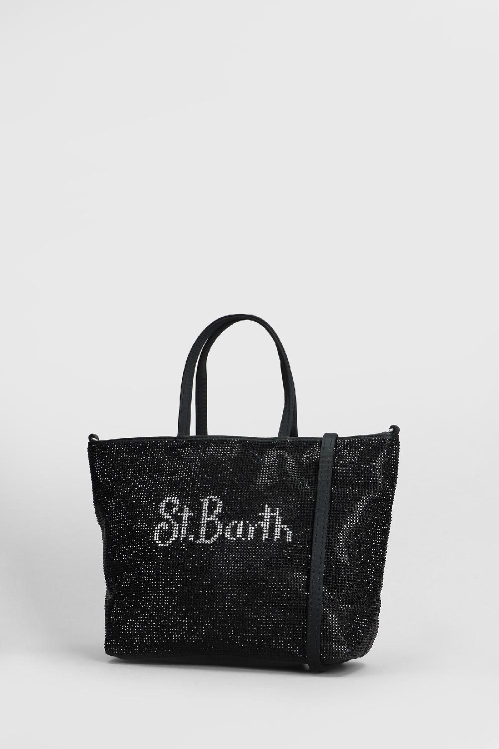 Deliberti Saint Barth Mc2 Tote Strass Mini Bag In Poliestere Nero Cod. 409664 - Deliberti The Luxury Shopping