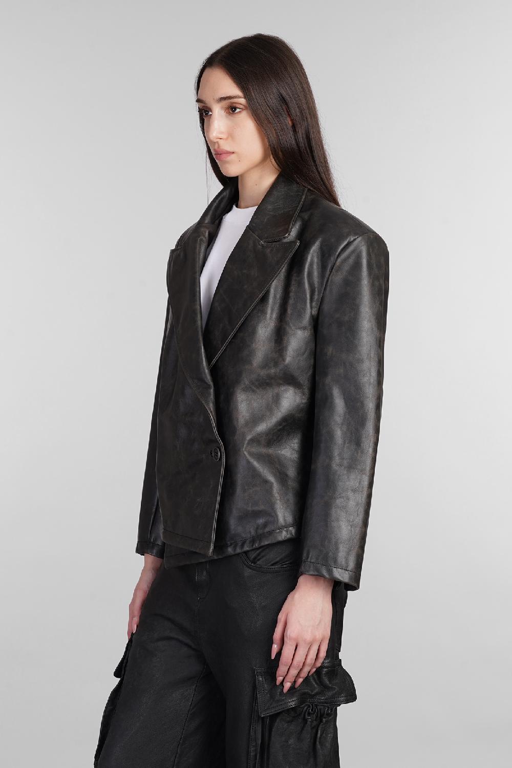 Deliberti Salvatore Santoro Blazer In Pelle Nera Cod. 403404 - Deliberti The Luxury Shopping