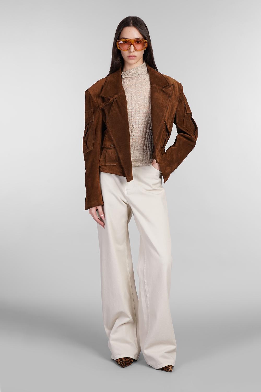 Deliberti Salvatore Santoro Giacca Biker In Pelle Marrone Cod. 402831 - Deliberti The Luxury Shopping