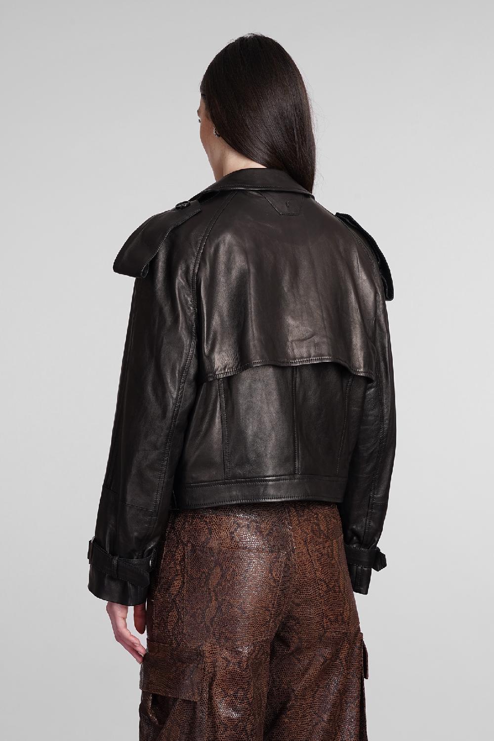 Deliberti Salvatore Santoro Giacca Biker In Pelle Nera Cod. 387297 - Deliberti The Luxury Shopping