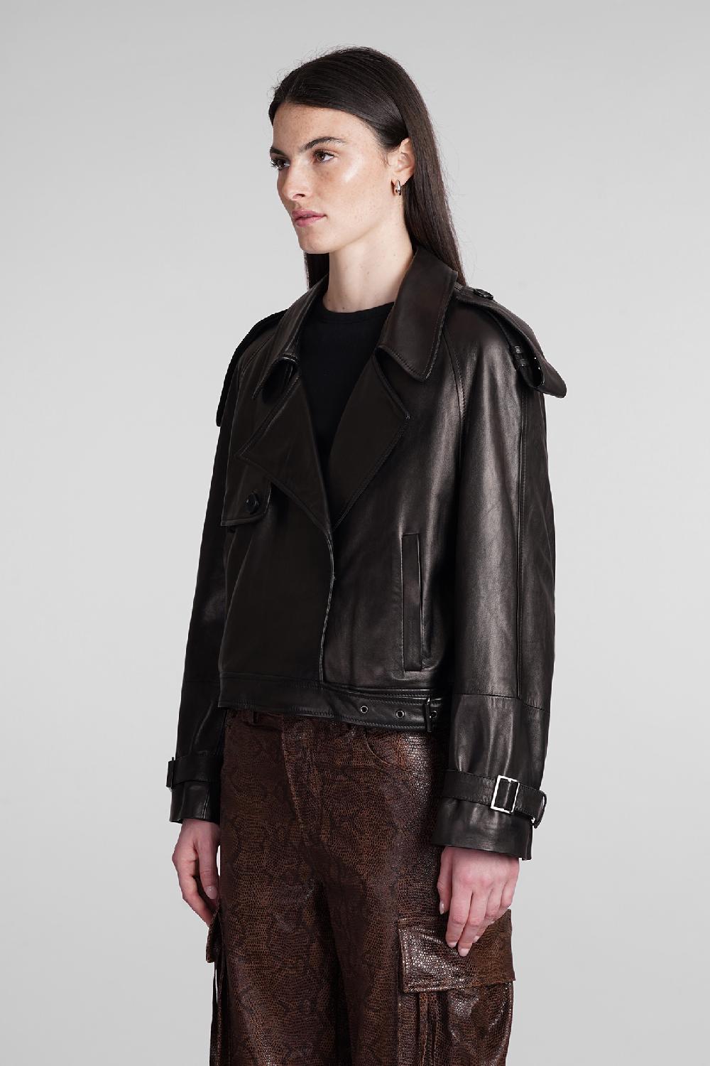 Deliberti Salvatore Santoro Giacca Biker In Pelle Nera Cod. 387297 - Deliberti The Luxury Shopping