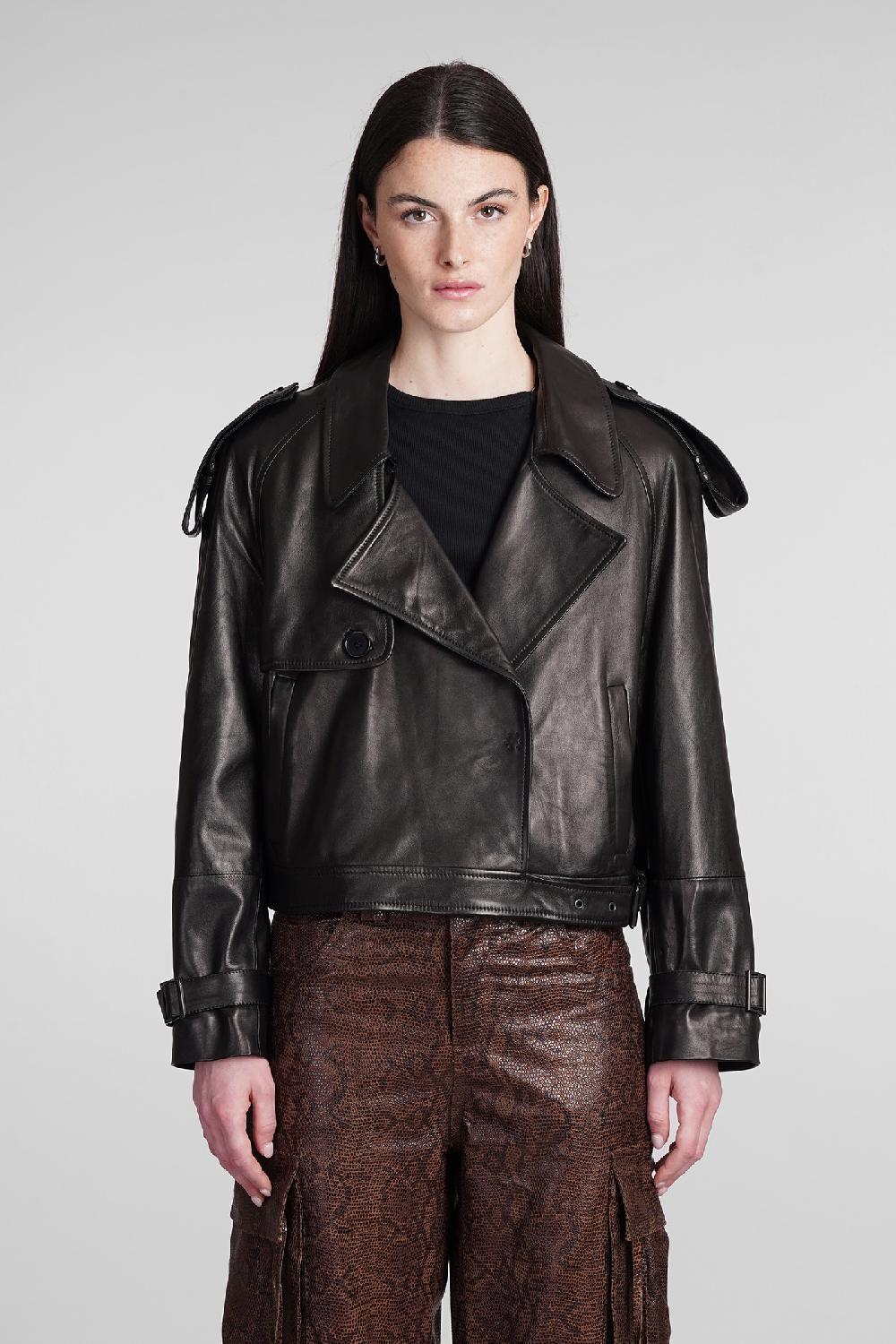 Deliberti Salvatore Santoro Giacca biker in pelle nera cod. 387297 - Deliberti The Luxury Shopping