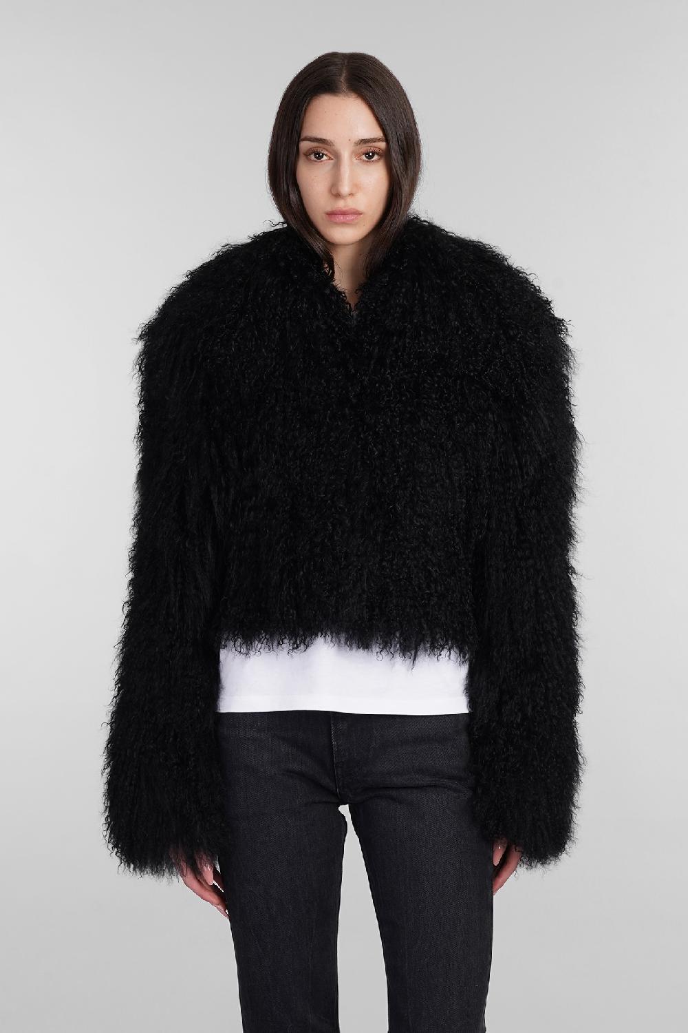 Deliberti Salvatore Santoro Pelliccia in pelle nera cod. 403405 - Deliberti The Luxury Shopping