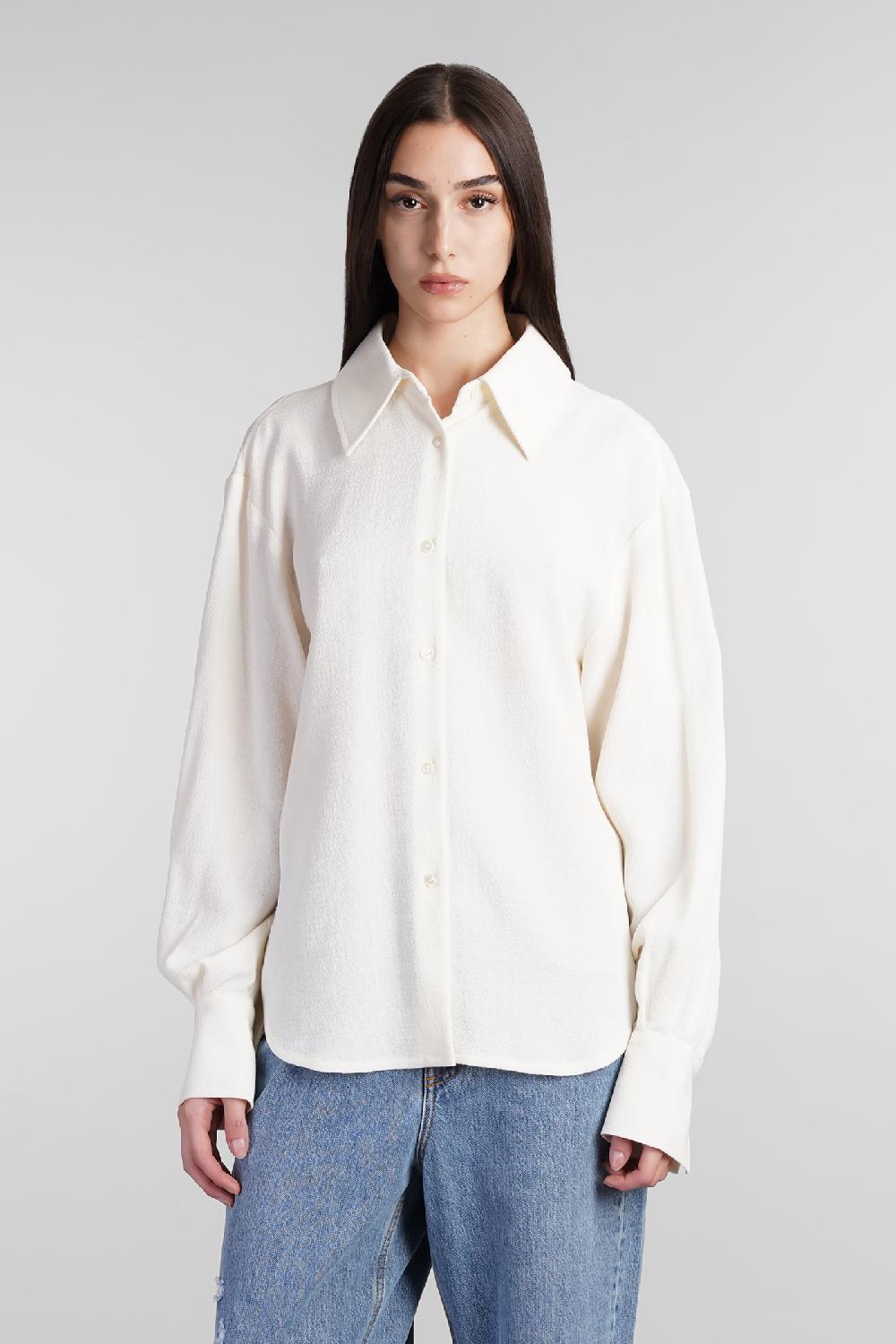 Deliberti Sefr Camicia anais shirt in viscosa beige cod. 409098 - Deliberti The Luxury Shopping