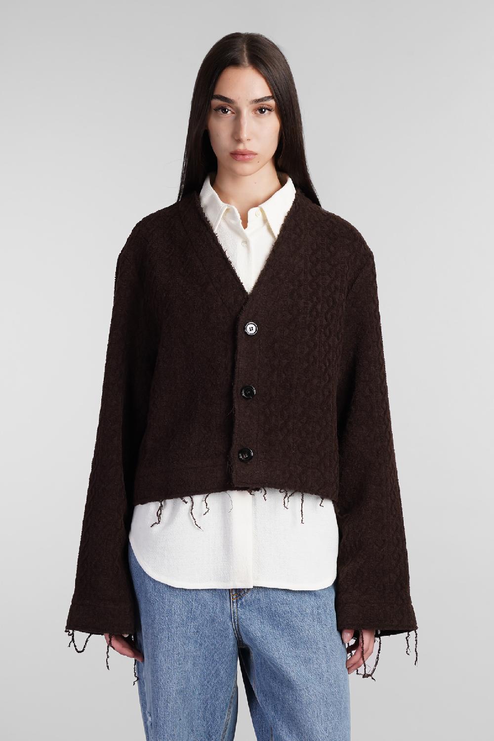 Deliberti Sefr Cardigan wei cardigan in poliacrilico marrone cod. 409102 - Deliberti The Luxury Shopping