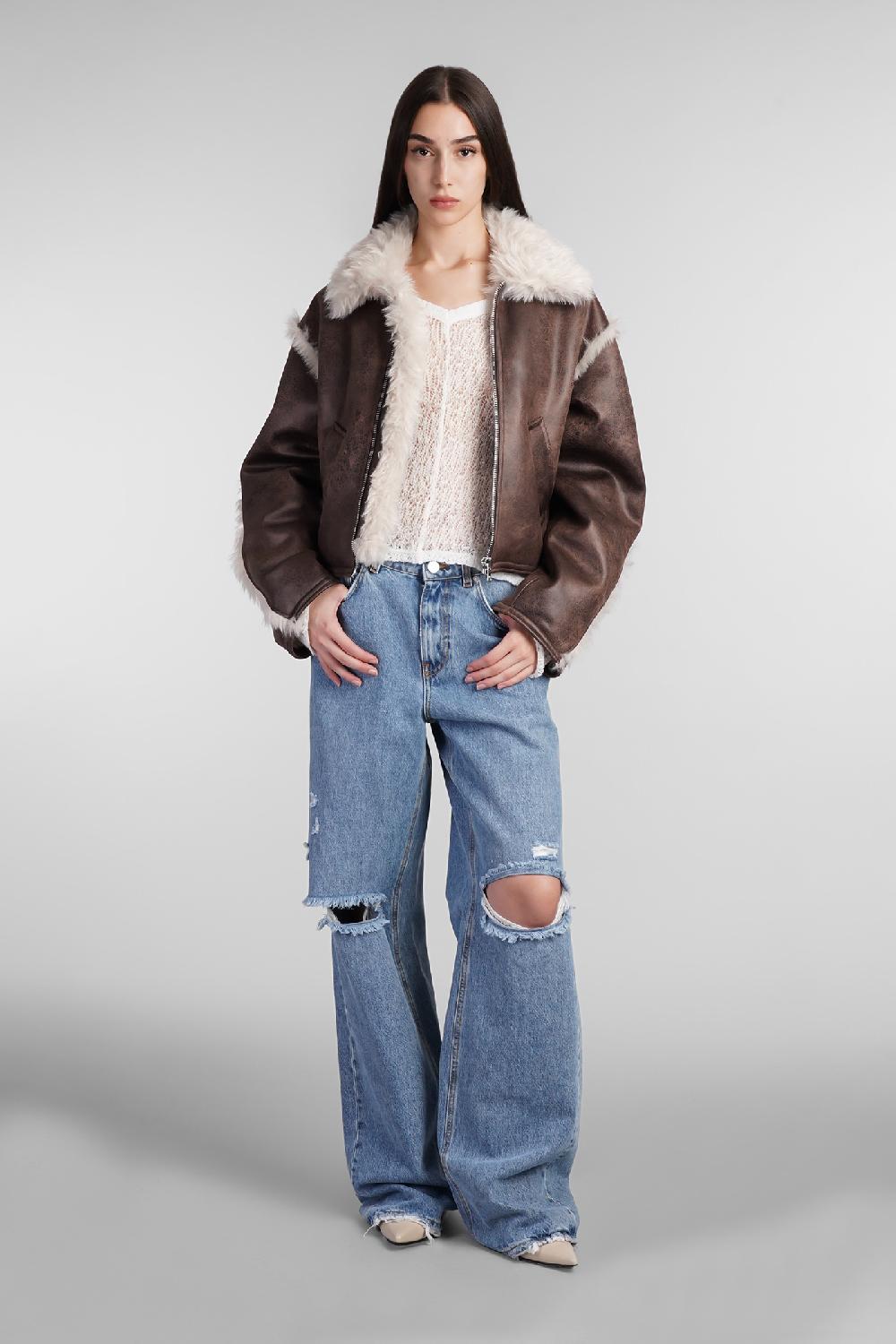 Deliberti Sefr Montone Amari Jacket In Poliestere Marrone Cod. 409095 - Deliberti The Luxury Shopping