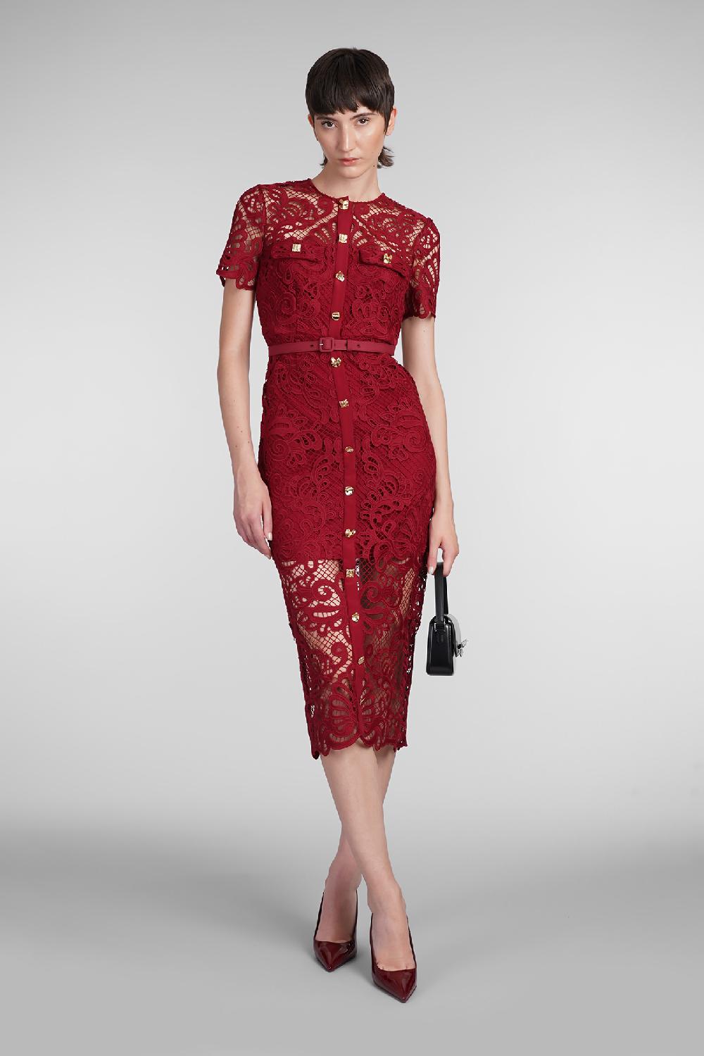 Deliberti Self Portrait Abito In Poliestere Rosso Cod. 403746 - Deliberti The Luxury Shopping