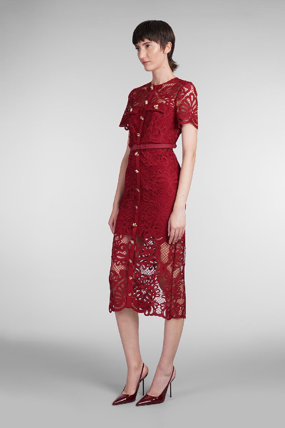 Deliberti Self Portrait Abito In Poliestere Rosso Cod. 403746 - Deliberti The Luxury Shopping