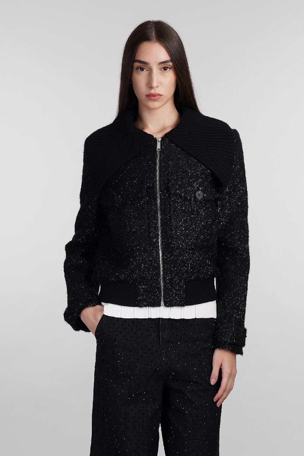 Deliberti Self Portrait Bomber in poliestere nero cod. 408244 - Deliberti The Luxury Shopping