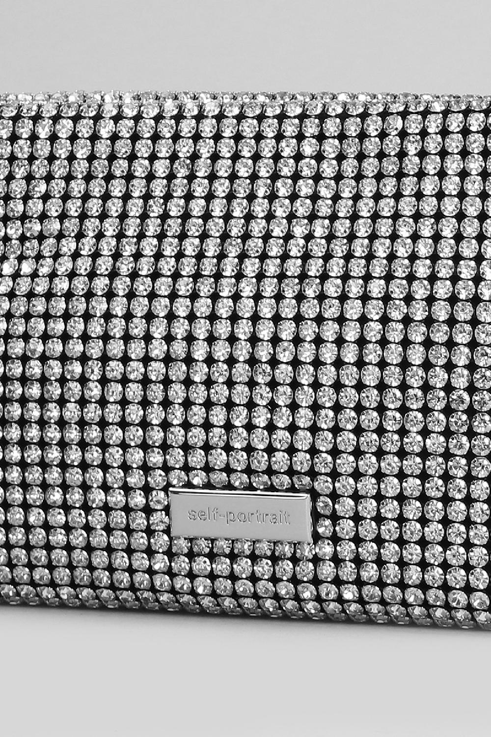 Deliberti Self Portrait Borsa A Mano Diamante Small In Vetro Argento Cod. 399681 - Deliberti The Luxury Shopping