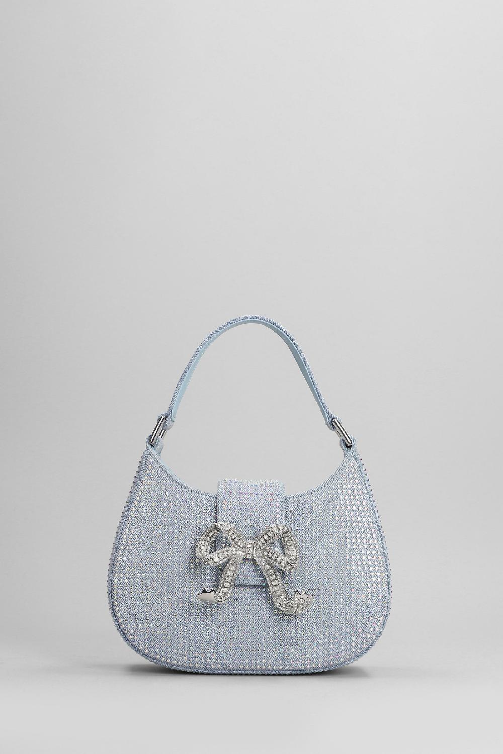 Deliberti Self Portrait Borsa a mano in cotone blu cod. 403729 - Deliberti The Luxury Shopping