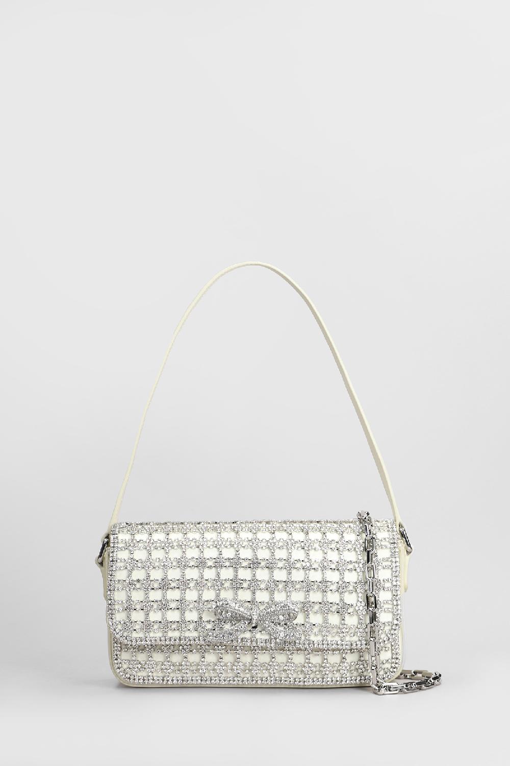 Deliberti Self Portrait Borsa a spalla crystal baguette bag in poliestere beige cod. 408262 - Deliberti The Luxury Shopping