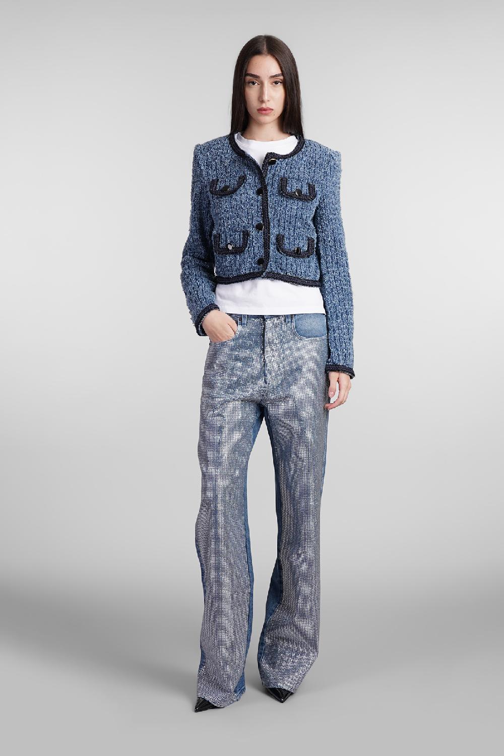 Deliberti Self Portrait Giacche Denim In Cotone Blu Cod. 403751 - Deliberti The Luxury Shopping