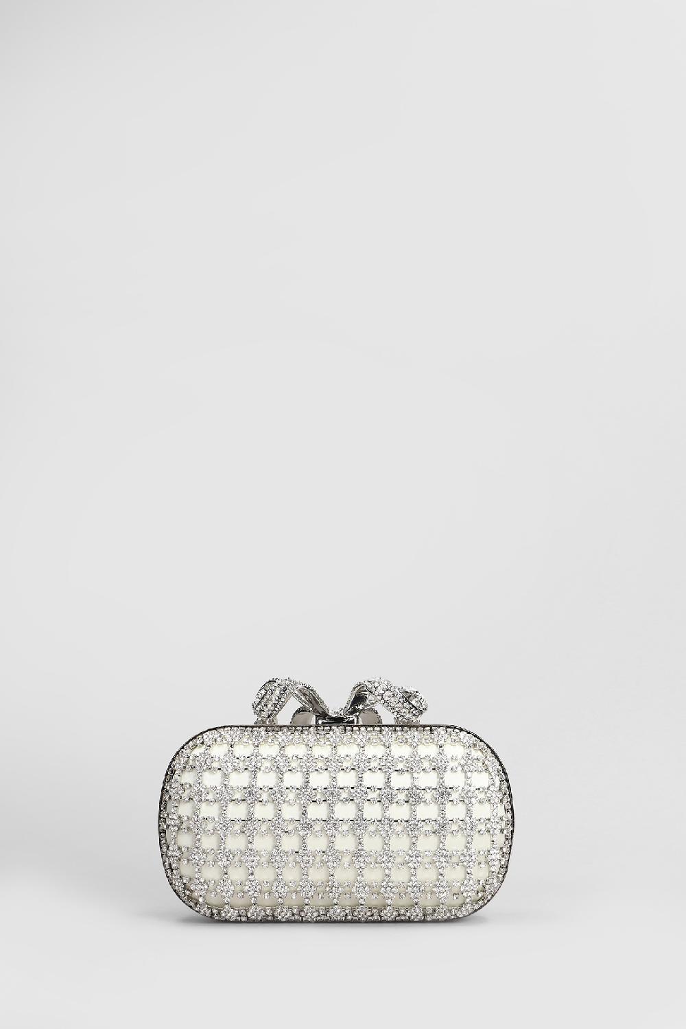 Deliberti Self Portrait Pochette Crystal Clutch Bag In Poliestere Beige Cod. 408266 - Deliberti The Luxury Shopping