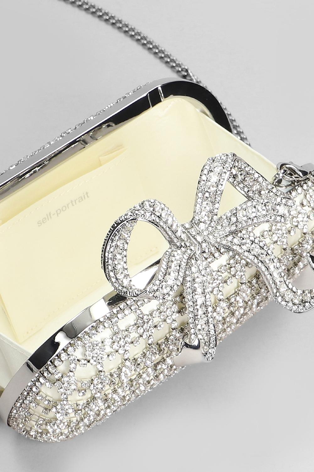 Deliberti Self Portrait Pochette Crystal Clutch Bag In Poliestere Beige Cod. 408266 - Deliberti The Luxury Shopping