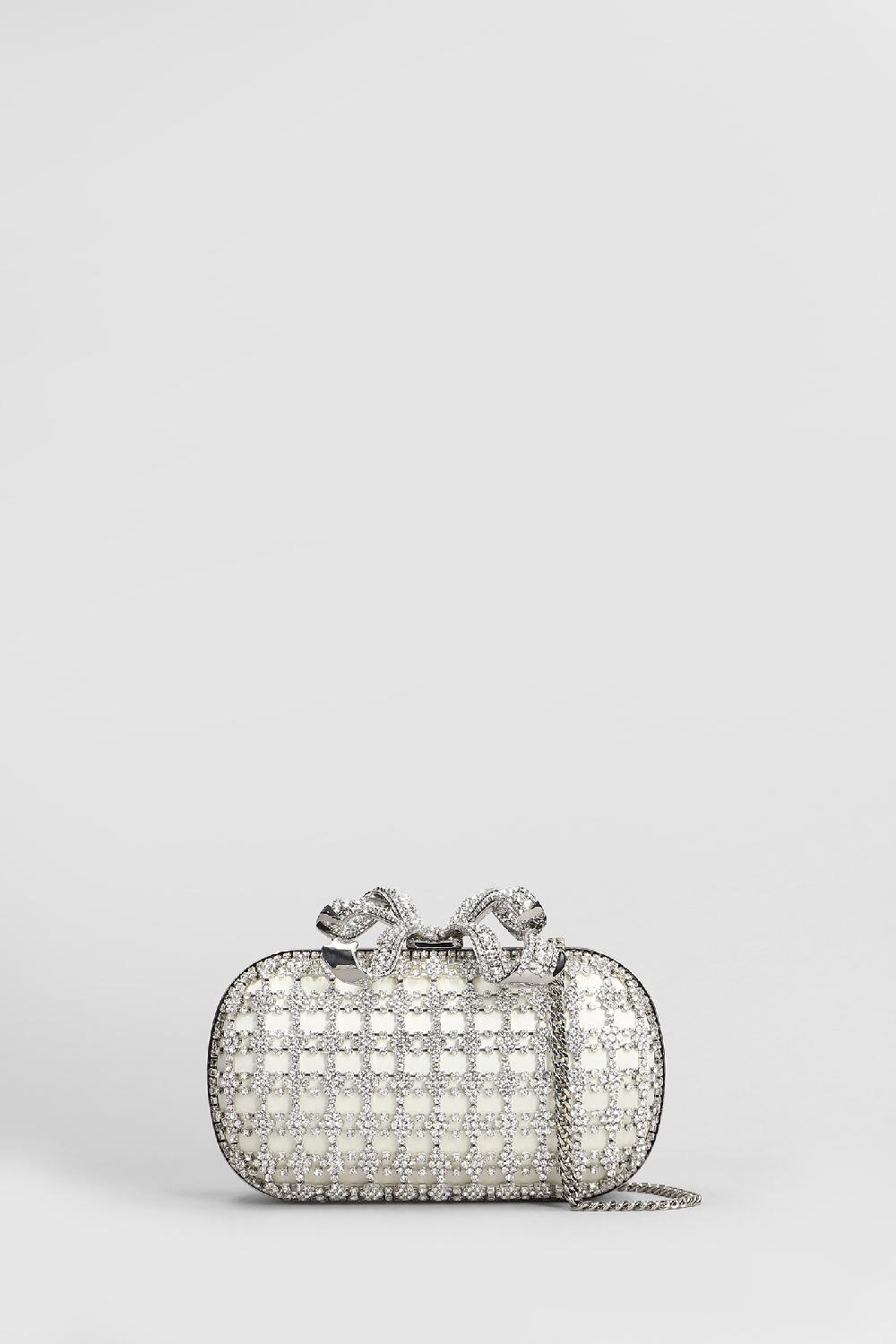 Deliberti Self Portrait Pochette crystal clutch bag in poliestere beige cod. 408266 - Deliberti The Luxury Shopping
