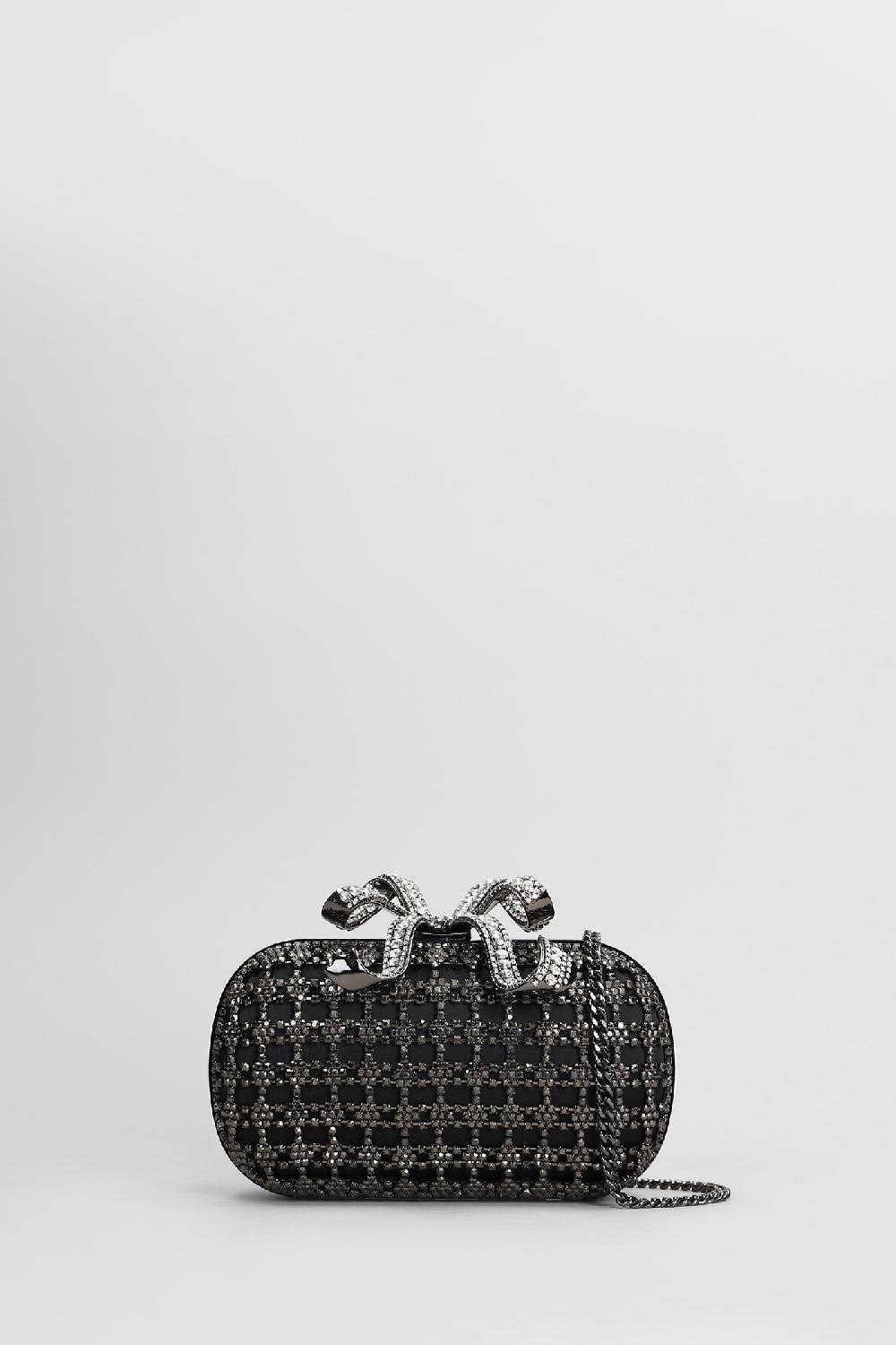 Deliberti Self Portrait Pochette crystal clutch bag in poliestere nero cod. 408265 - Deliberti The Luxury Shopping