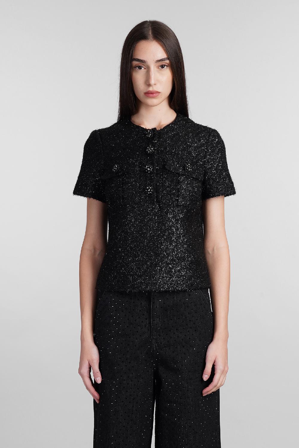 Deliberti Self Portrait Topwear in poliestere nero cod. 408238 - Deliberti The Luxury Shopping