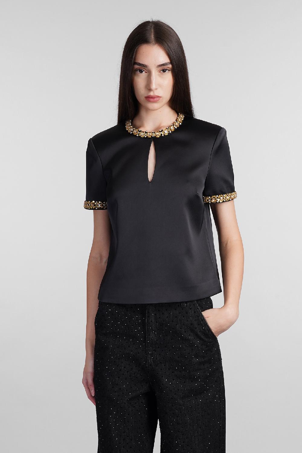 Deliberti Self Portrait Topwear in poliestere nero cod. 408239 - Deliberti The Luxury Shopping