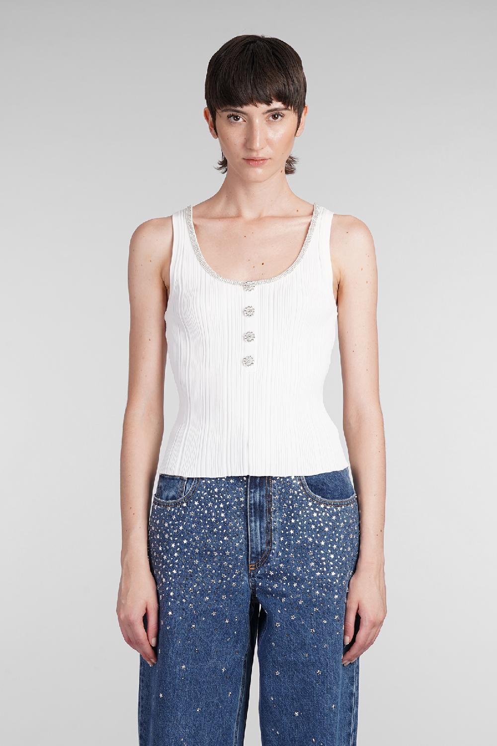 Deliberti Self Portrait Topwear in viscosa bianca cod. 403755 - Deliberti The Luxury Shopping