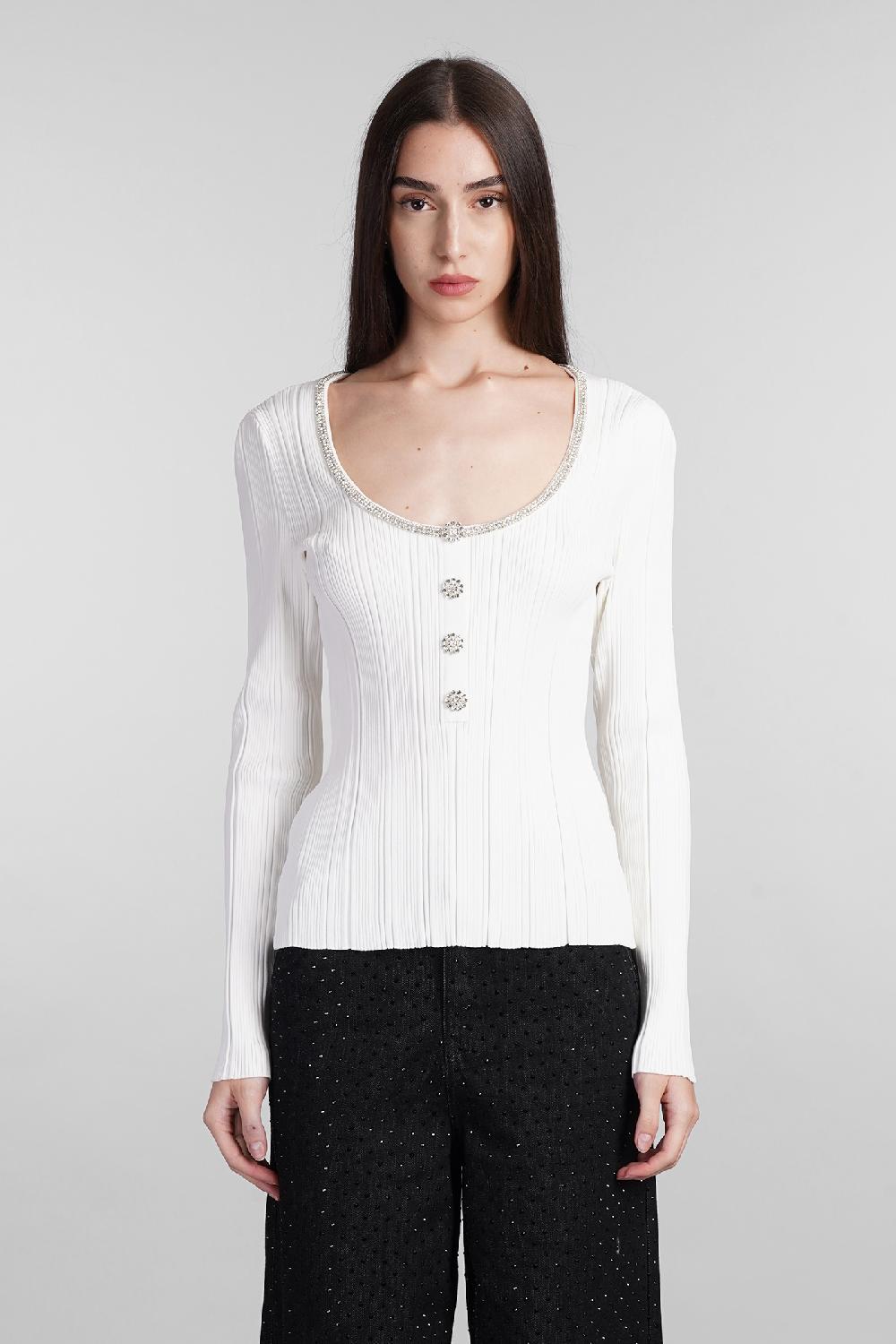 Deliberti Self Portrait Topwear in viscosa bianca cod. 408237 - Deliberti The Luxury Shopping