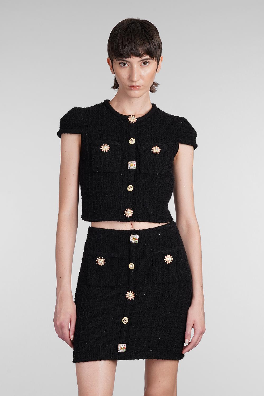 Deliberti Self Portrait Topwear in viscosa nera cod. 403754 - Deliberti The Luxury Shopping