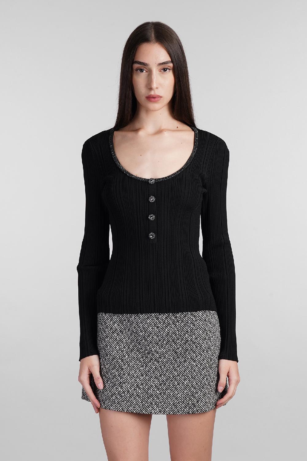 Deliberti Self Portrait Topwear in viscosa nera cod. 408236 - Deliberti The Luxury Shopping