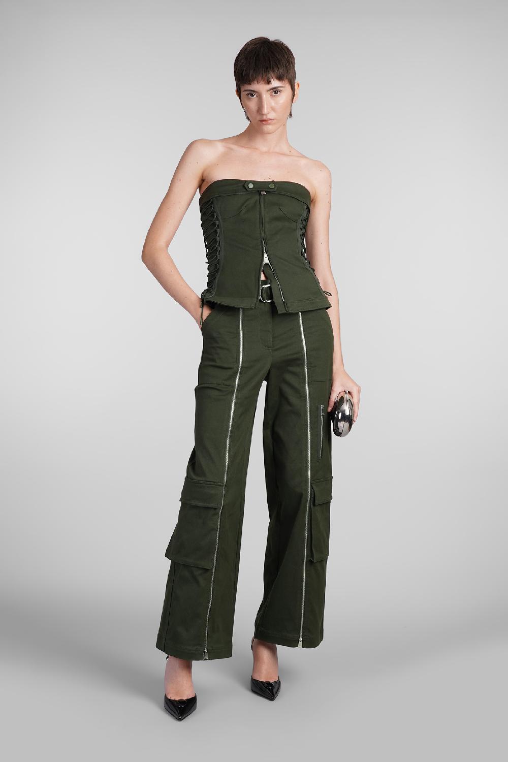 Deliberti Simkhai Pantalone Fabiana In Cotone Verde Cod. 409621 - Deliberti The Luxury Shopping