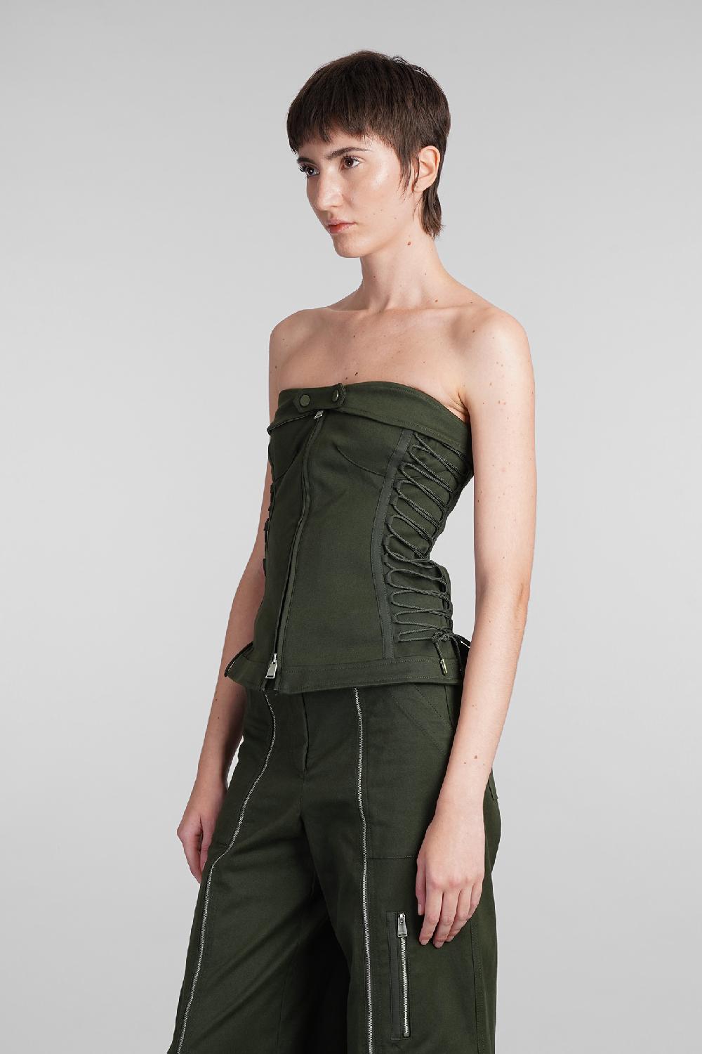 Deliberti Simkhai Topwear Sasha In Cotone Verde Cod. 409619 - Deliberti The Luxury Shopping