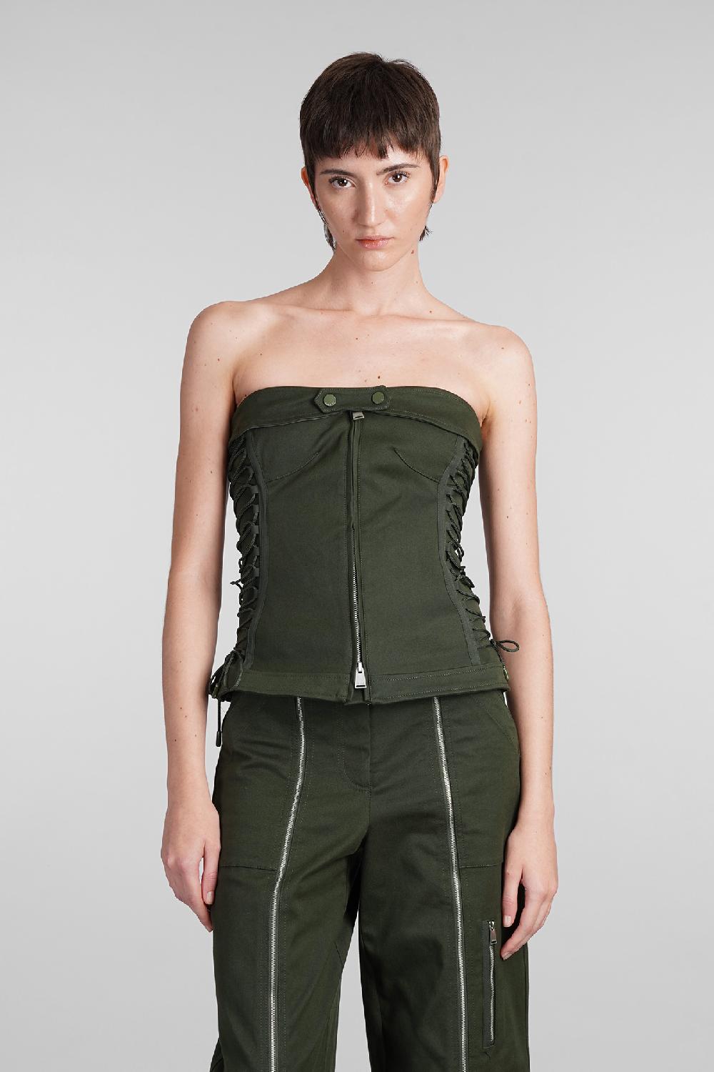 Deliberti Simkhai Topwear sasha in cotone verde cod. 409619 - Deliberti The Luxury Shopping