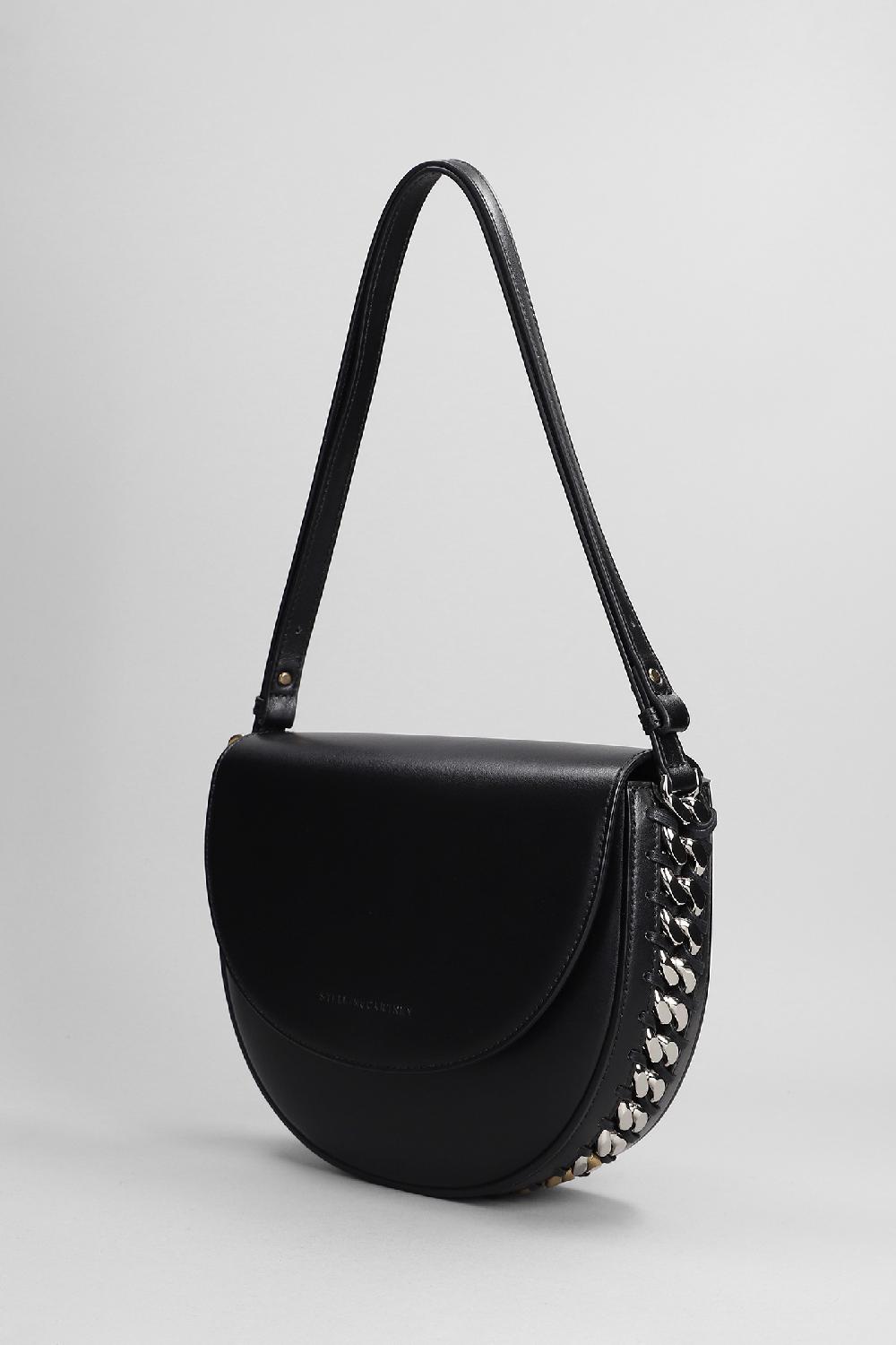 Deliberti Stella McCartney Borsa A Spalla Medium Flap In Poliammide Nera Cod. 372526 - Deliberti The Luxury Shopping