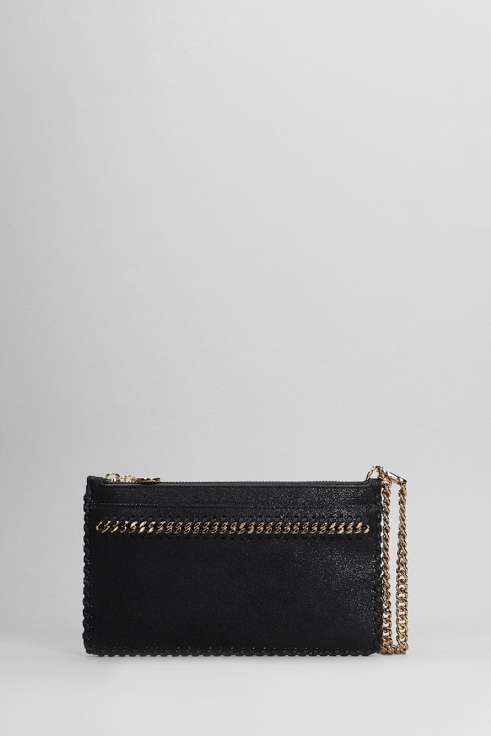 Deliberti Stella McCartney Pochette falabella clutch in poliestere nero cod. 401625 - Deliberti The Luxury Shopping