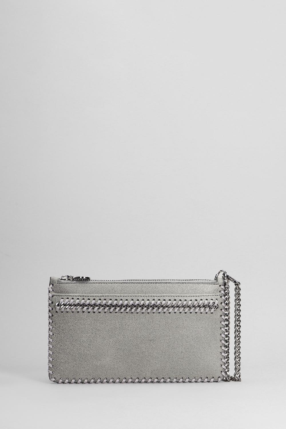Deliberti Stella McCartney Pochette falabella clutch in poliestere grigio cod. 401624 - Deliberti The Luxury Shopping