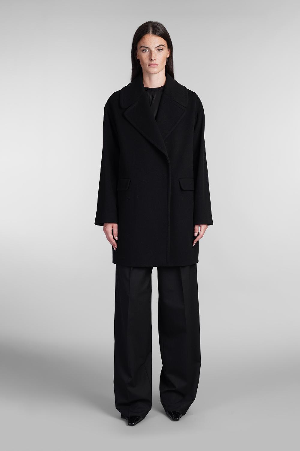 Deliberti Tagliatore 0205 Cappotto astrid in lana nera cod. 405130 - Deliberti The Luxury Shopping