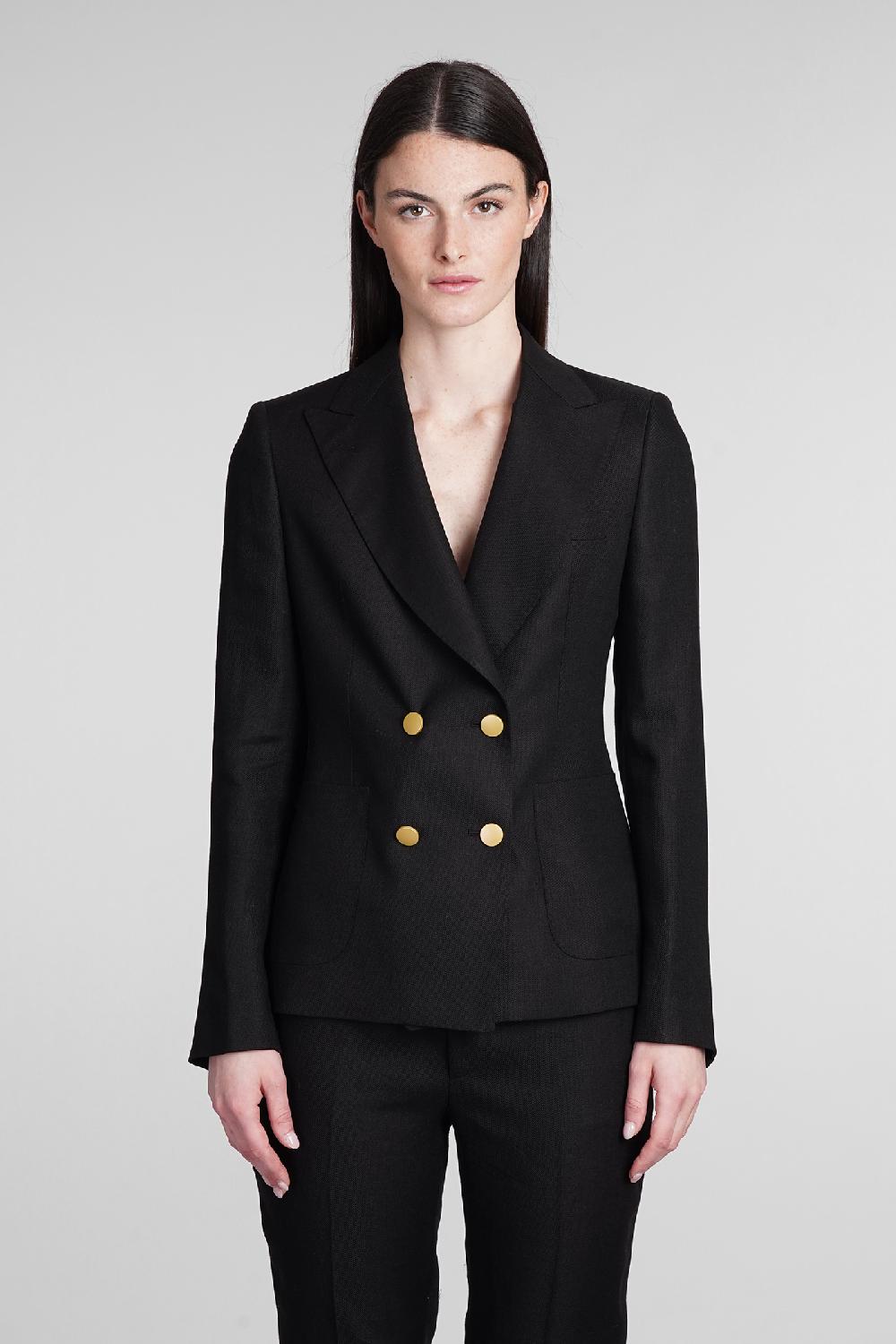 Deliberti Tagliatore 0205 T-coral in lino nero cod. 398093 - Deliberti The Luxury Shopping