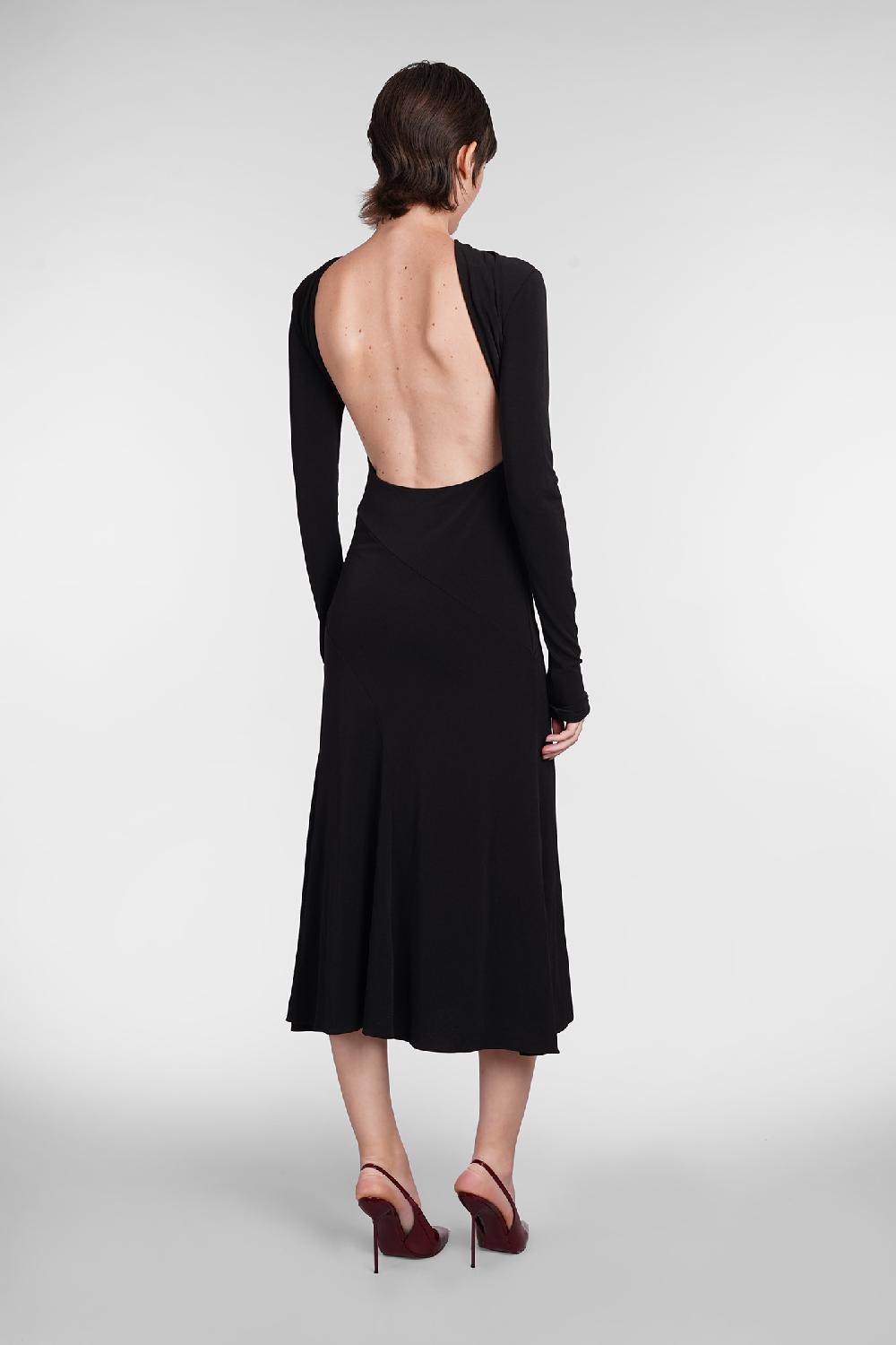 Deliberti The Andamane Abito Sabrina In Poliestere Nero Cod. 403565 - Deliberti The Luxury Shopping