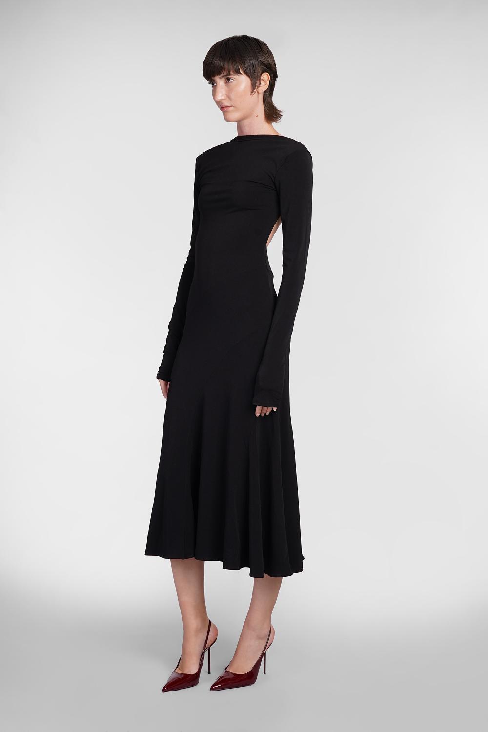 Deliberti The Andamane Abito Sabrina In Poliestere Nero Cod. 403565 - Deliberti The Luxury Shopping