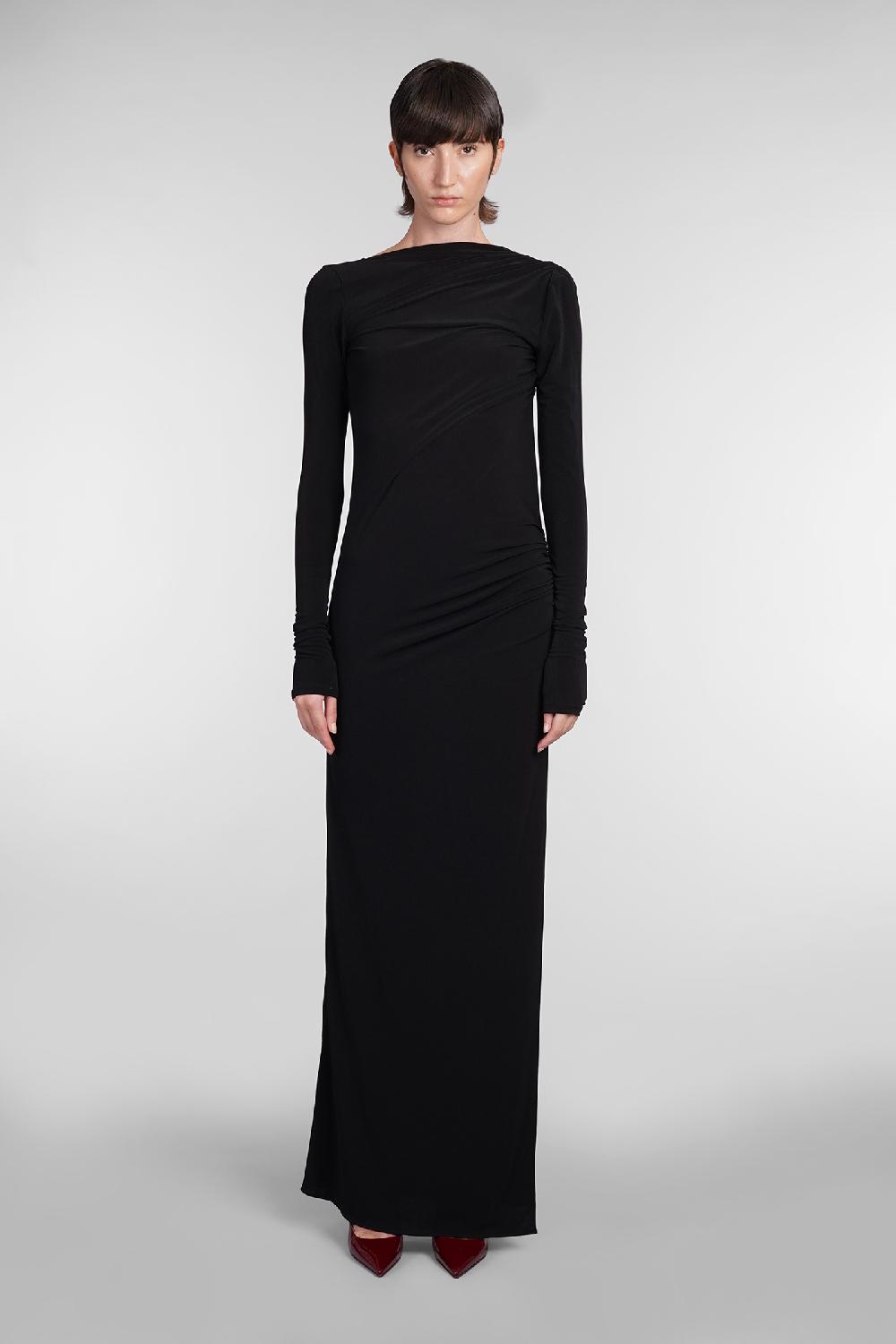 Deliberti The Andamane Abito sophie maxi in poliestere nero cod. 403566 - Deliberti The Luxury Shopping