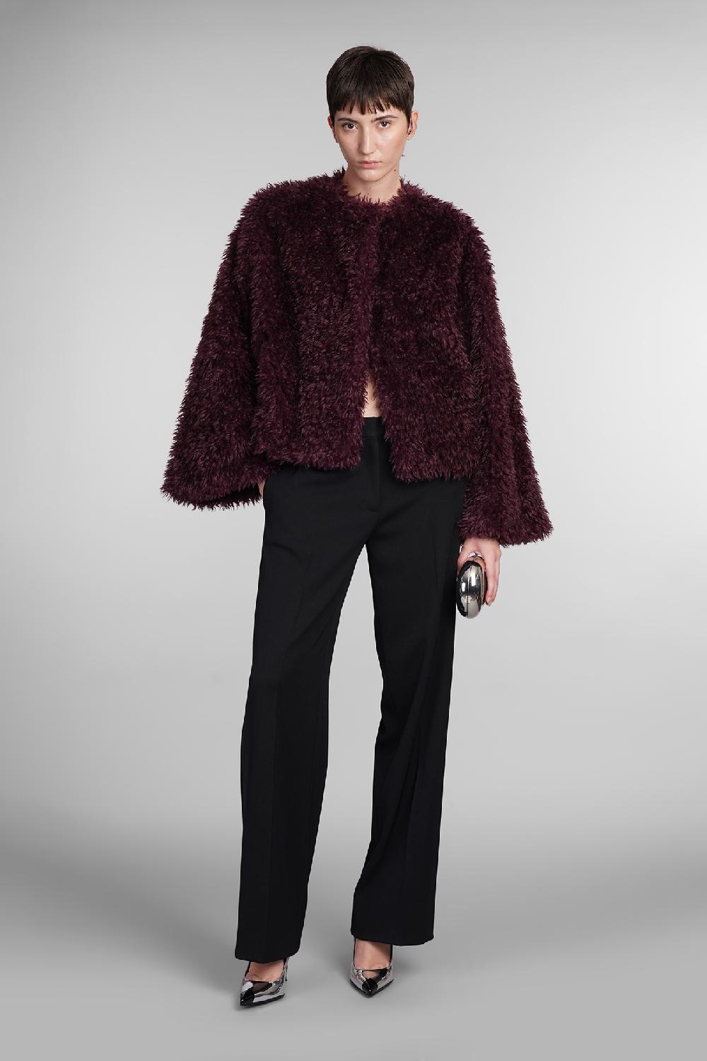 Deliberti The Andamane Pelliccia Olena In Poliestere Bordeaux Cod. 409037 - Deliberti The Luxury Shopping