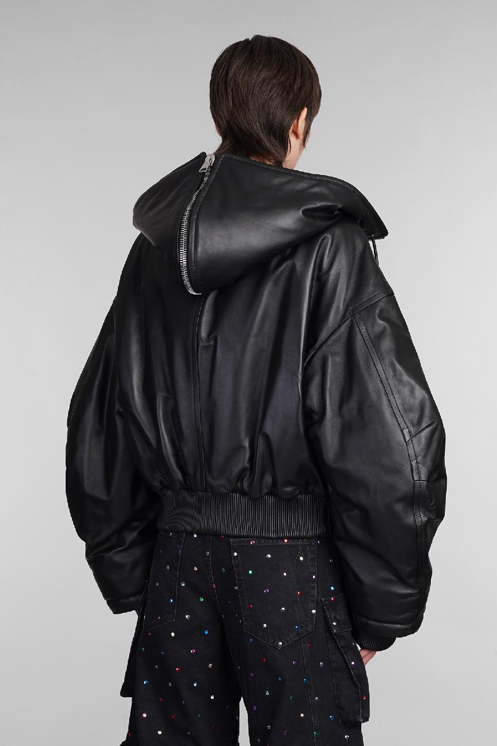Deliberti The Attico Bomber In Pelle Nera Cod. 402015 - Deliberti The Luxury Shopping