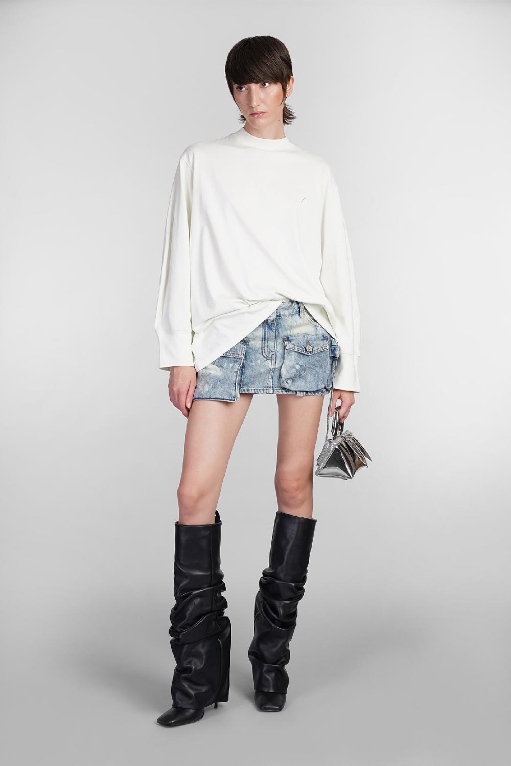 Deliberti The Attico Gonna Fern In Denim Blu Cod. 403292 - Deliberti The Luxury Shopping