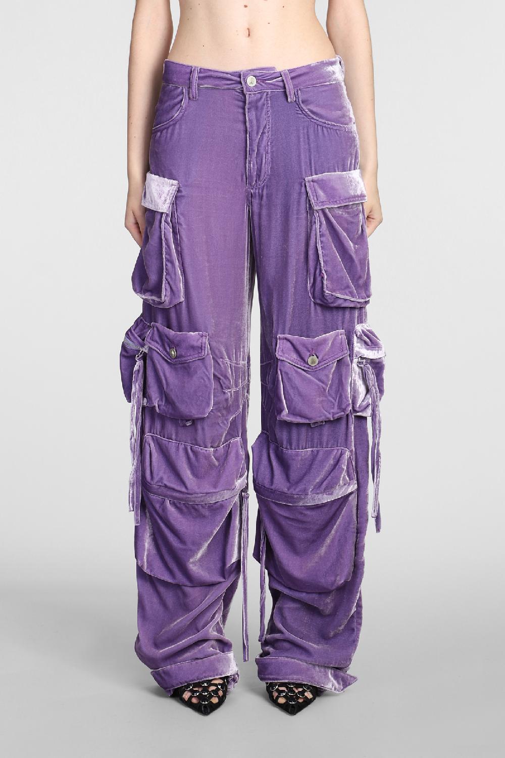 Deliberti The Attico Pantalone fern in viscosa viola cod. 381578 - Deliberti The Luxury Shopping
