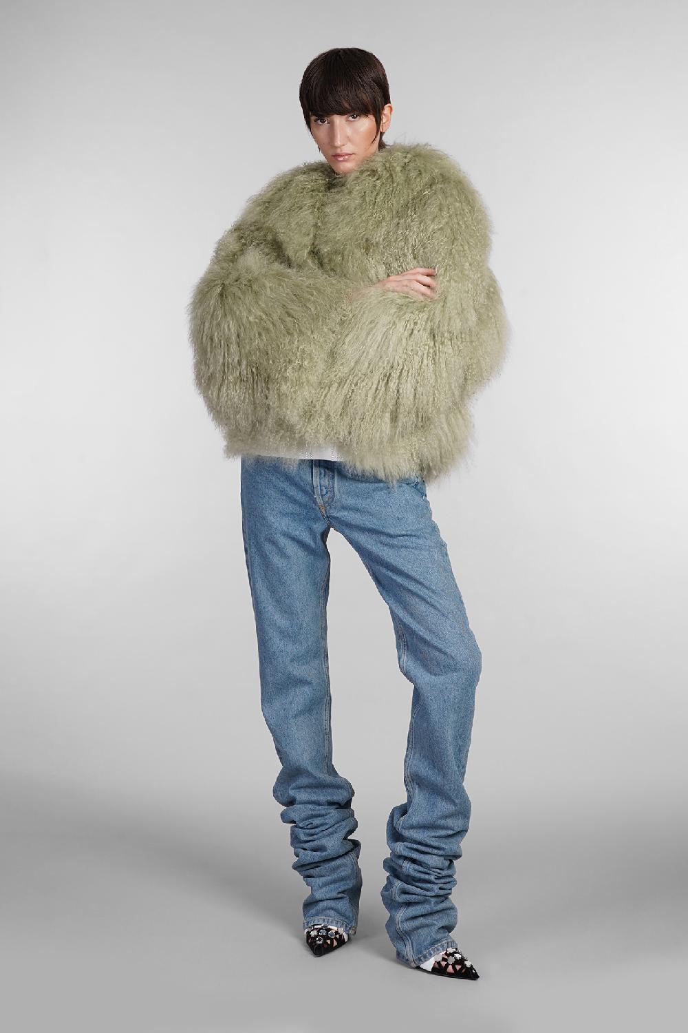 Deliberti The Attico Pelliccia In Pelle Verde Cod. 403286 - Deliberti The Luxury Shopping